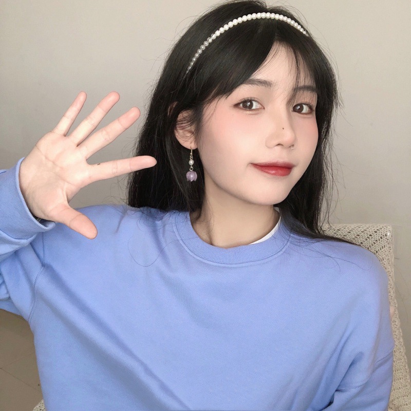 Khuyên Tai Hình Hoa Tím Đính Ngọc Trai Phong Cách Vintage Thanh Lịch