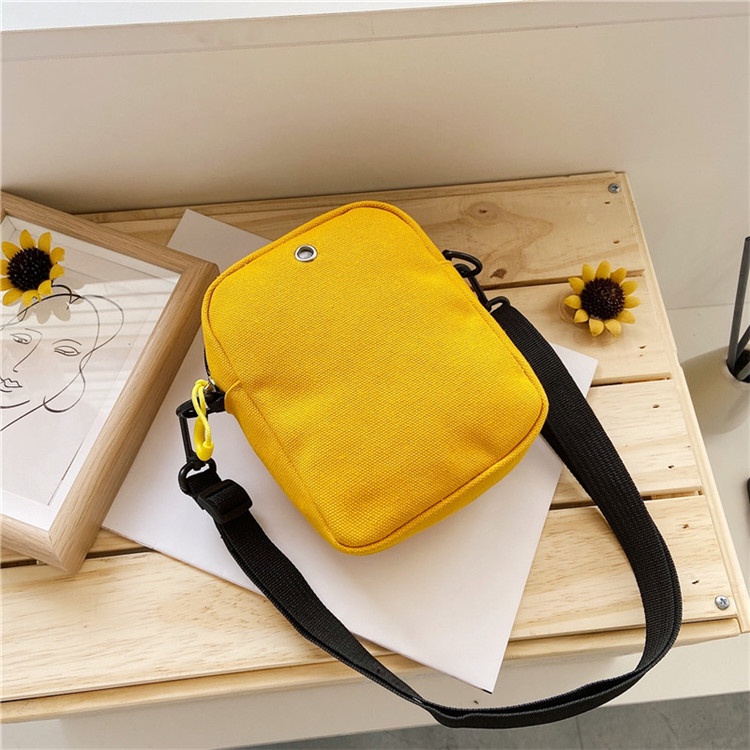 Túi Đeo Vai Đựng Điện Thoại Bằng Vải Canvas Họa Tiết Hoa Cúc Nhỏ Phong Cách Nhật Bản Dành Cho Nữ