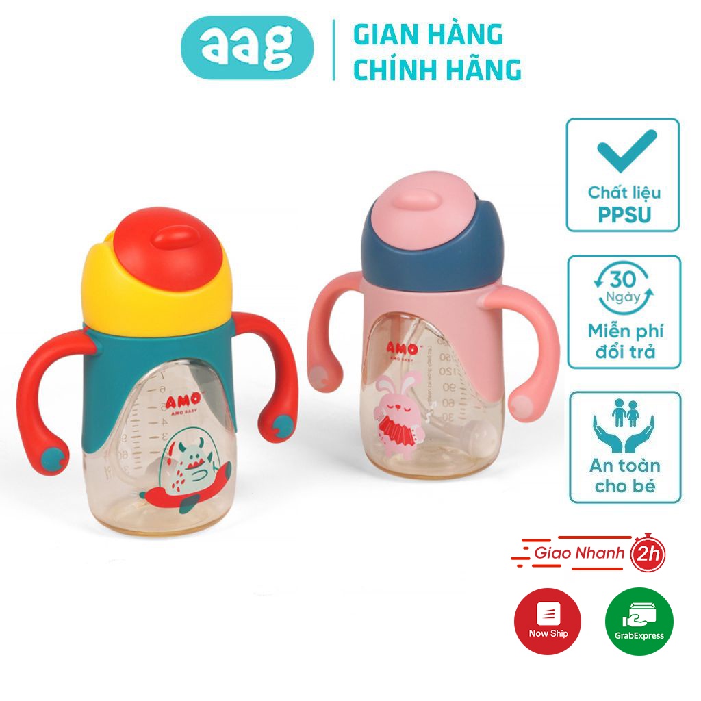 Bình nước cho bé AMOBABY568 dung tích 240ml bình uống nước cho bé chống sặc chống trào