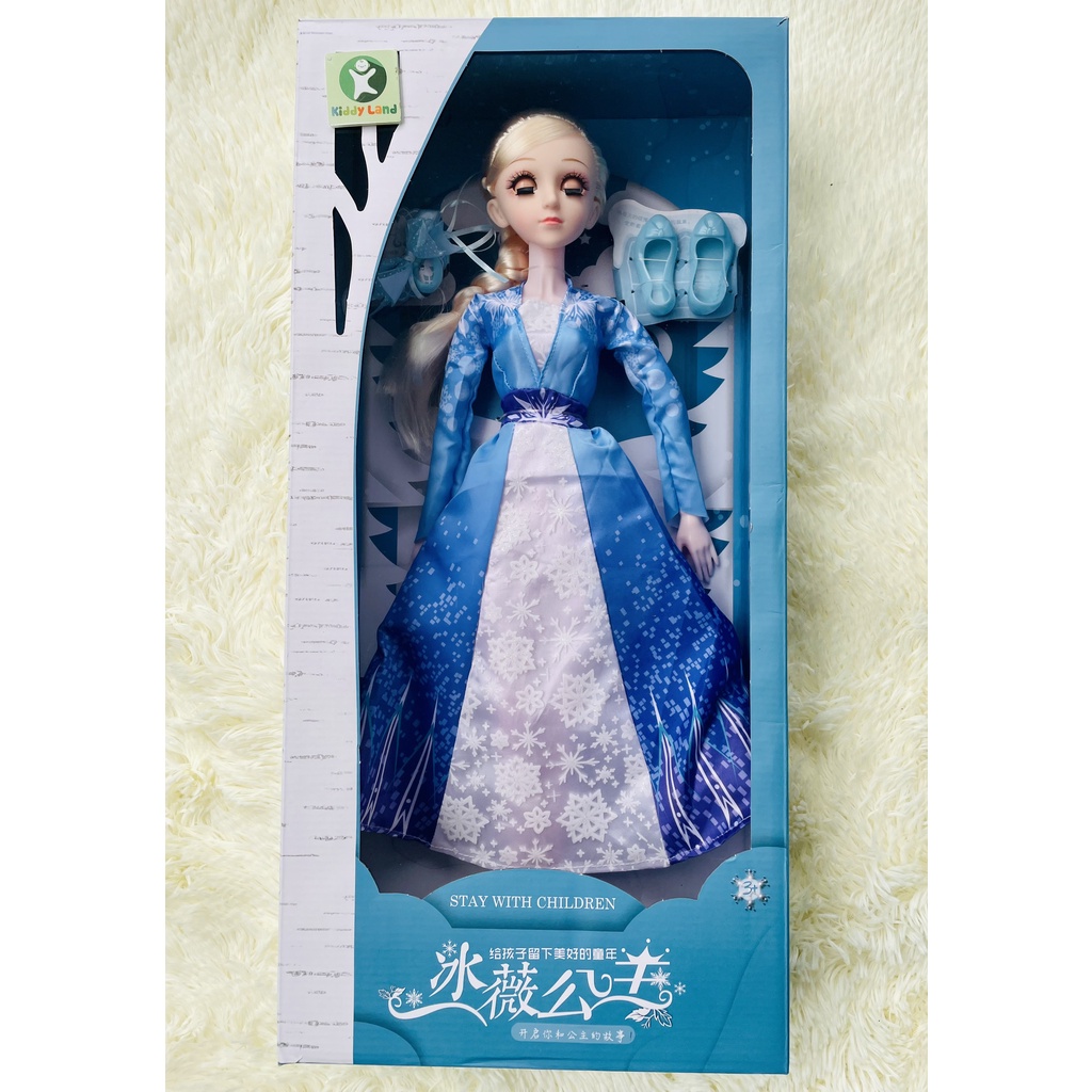 Đồ chơi Búp bê Elsa 5D Kèm Phụ Kiện Doll Nữ Hoàng Băng Giá Hàng Đẹp Cỡ To tóc mây tết tóc cho bé