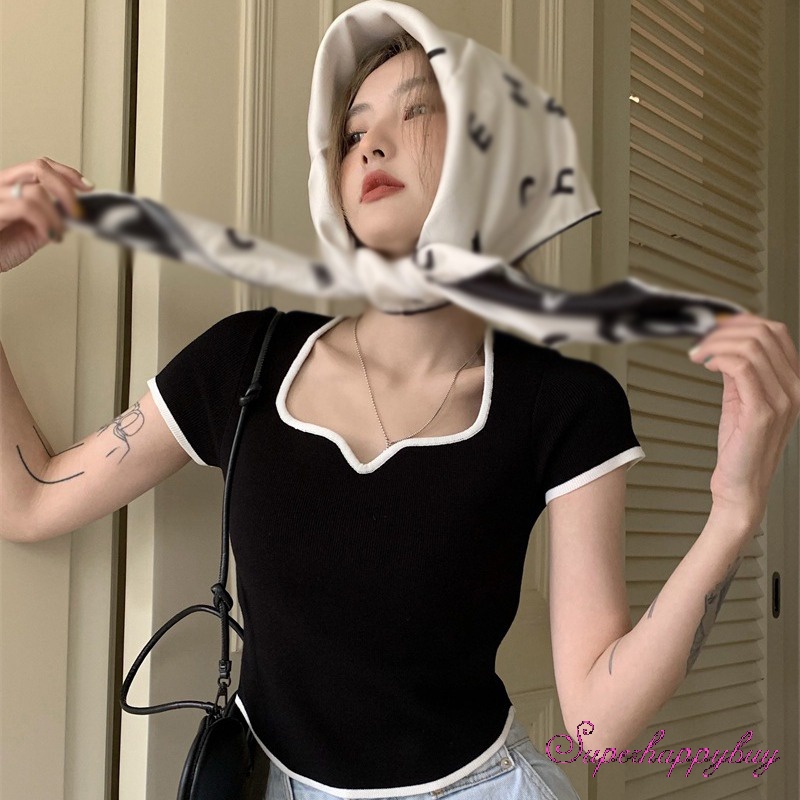 Áo Thun Tay Ngắn Dáng Ôm Dễ Phối Đồ Thời Trang Cho Nữ