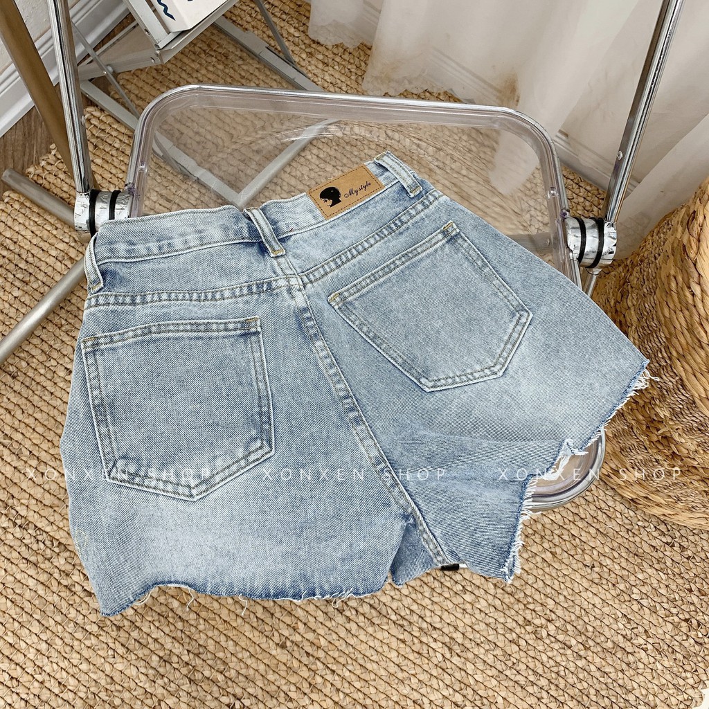 QUẦN SHORT JEAN NỮ ulzzang hàng xuất xịn rách cá tính màu trắng và màu xanh XONXEN SHOP size S M mã 1992