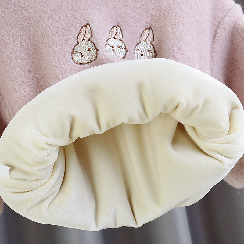 Áo Khoác Sweater Dày Dặn Ấm Áp Thoải Mái Cho Bé Gái