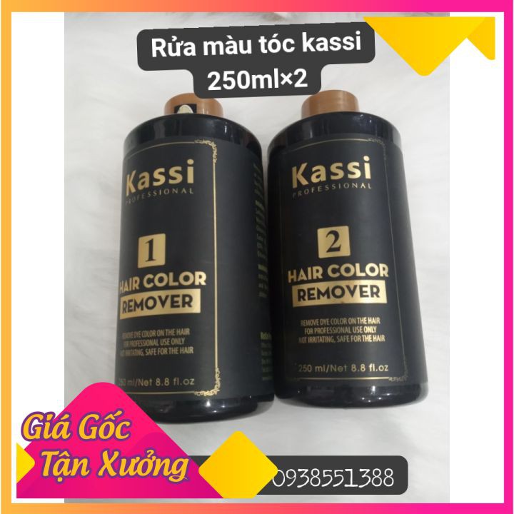 Sản Phẩm Rửa/Bóc Màu Tóc Nhuộm KASSI 250mlx2.( Gồm số 1 và số 2)  hàng chuẩn , không kích ứng