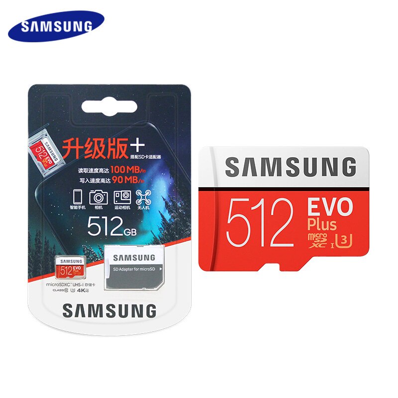 SAMSUNG Thẻ Nhớ Micro SD EVO Plus 128GB 256GB 512GB Tốc Độ Cao Hỗ Trợ Thẻ Nhớ Microsd TF 10 Microsd