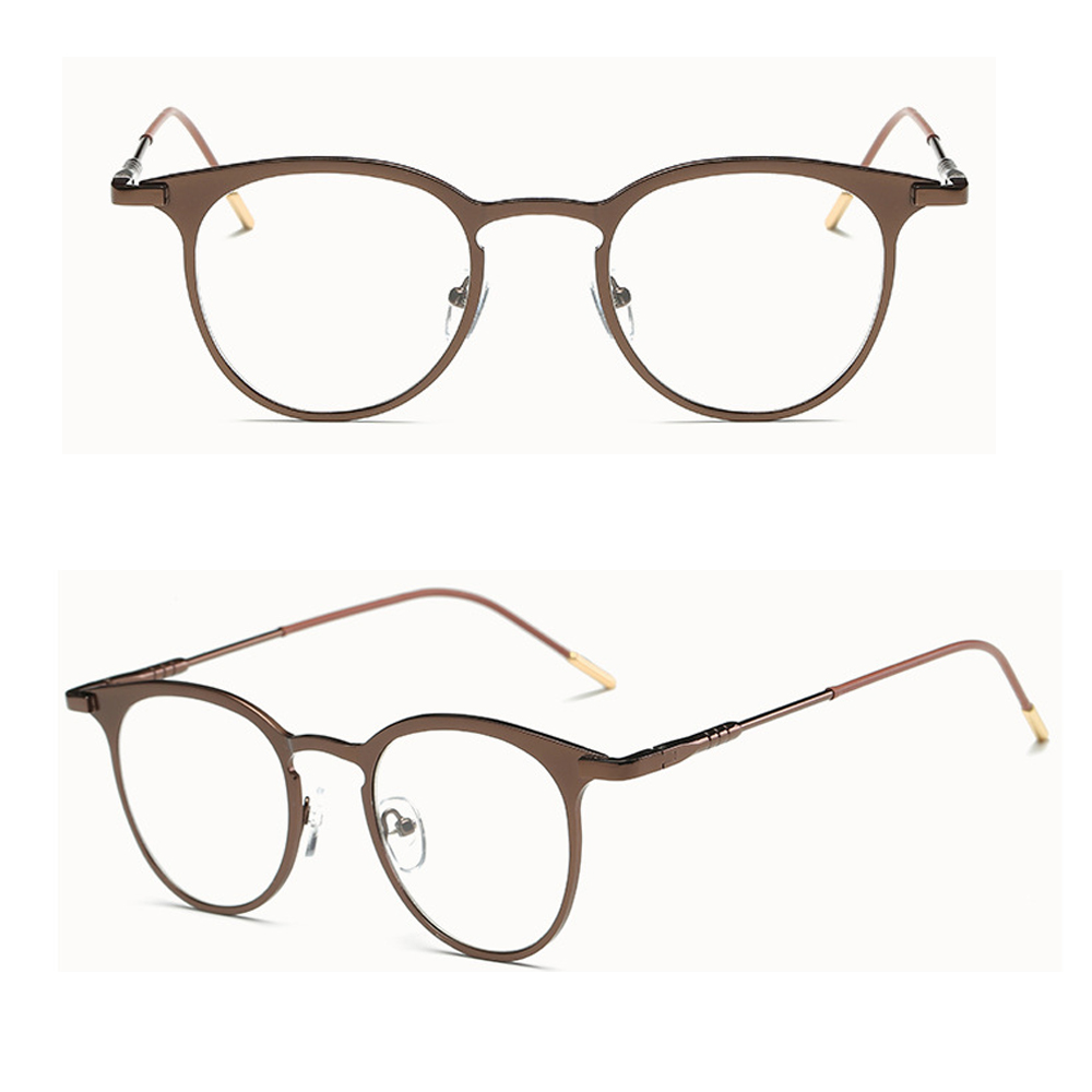 ❀SIMPLE❀ Fashion Metal Glasses Computer Eyeglasses Protection Eyeglasses Online Classes Women Men Round Vintage Ultra Light Frame/Multicolor