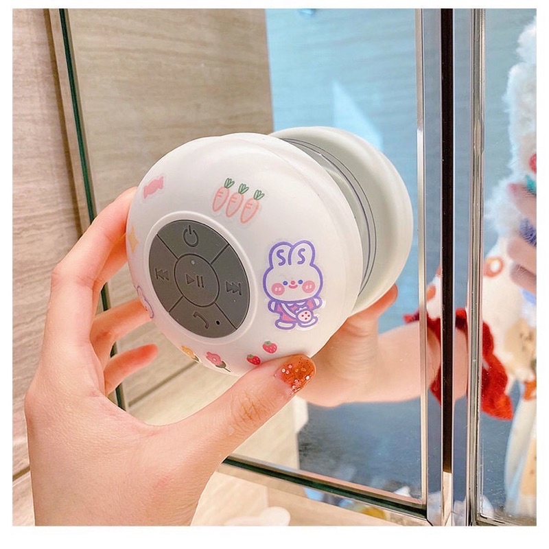 Loa Bluetooth Mini nhà tắm gắn tường chống nước. nhỏ gọn tiện dụng _ tặng kèm sticker đẹp dễ thương