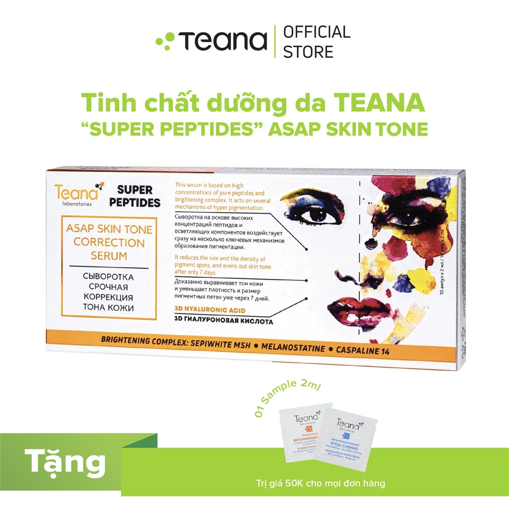 Serum Teana Super Peptides ASAP Skin Tone Correction dưỡng trắng da, mờ thâm nám