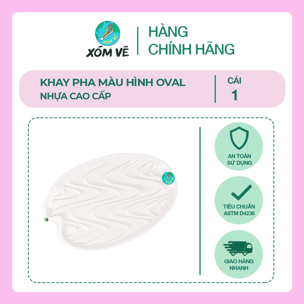 [XÓM VẼ] Khay pha màu nhựa CAO CẤP chống ố Maries hình oval - H027