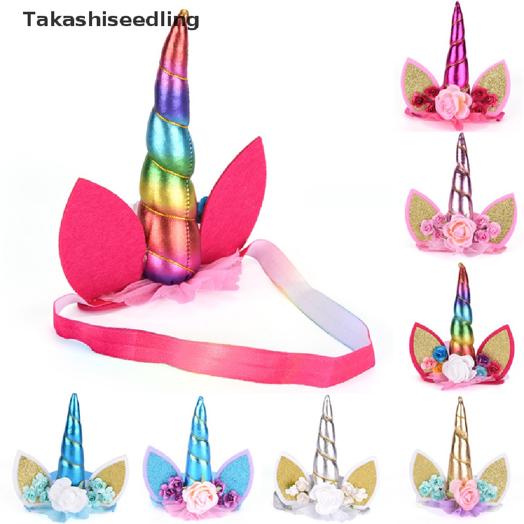 1 Cài Tóc Hình Sừng Kỳ Lân Đính Kim Tuyến Lấp Lánh Cho Bé