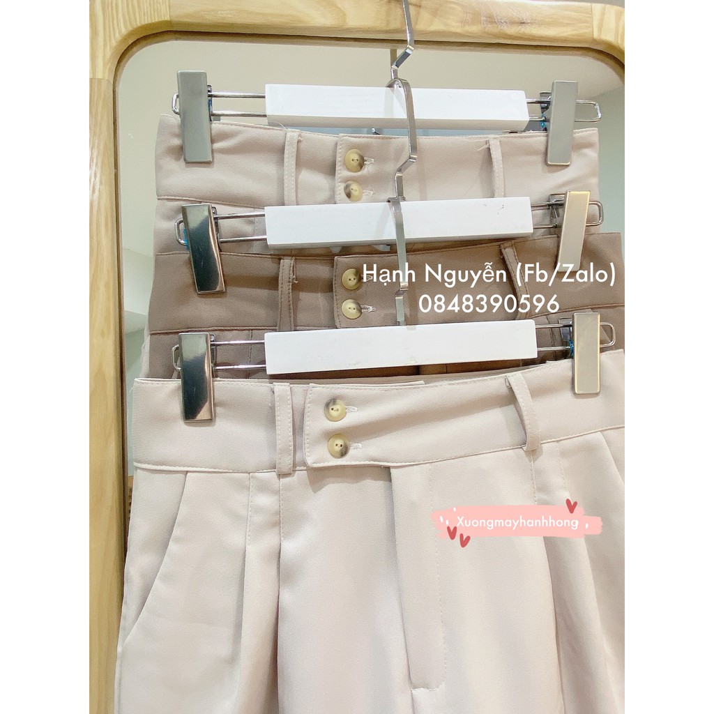 Quần ống suông Culottes Ulzang hack dáng Quần ống rộng cạp siêu cao - Xưởng May Hạnh Hồng