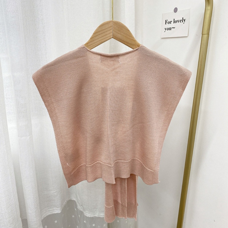 Áo Choàng Cardigan Đan Len Màu Trơn Thắt Nút Trước Vai Có Thể Tháo Rời Cho Nữ