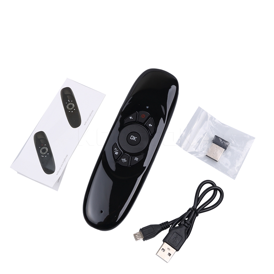 Set bàn phím không dây 2.4G 6 trục kèm chuột và điều khiển từ xa dành cho TV thông minh