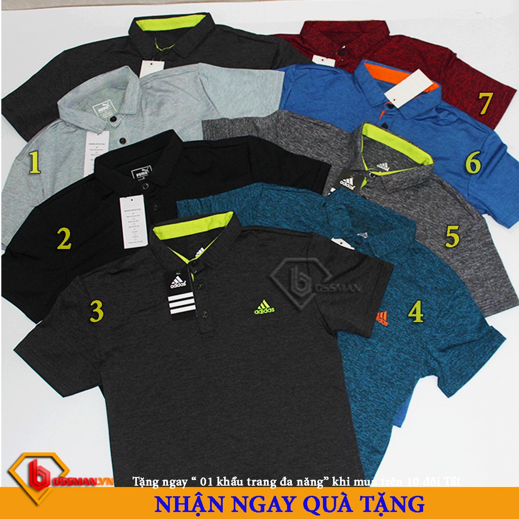 Áo Thun Nam Thể Thao Ngắn Tay Cổ Trụ