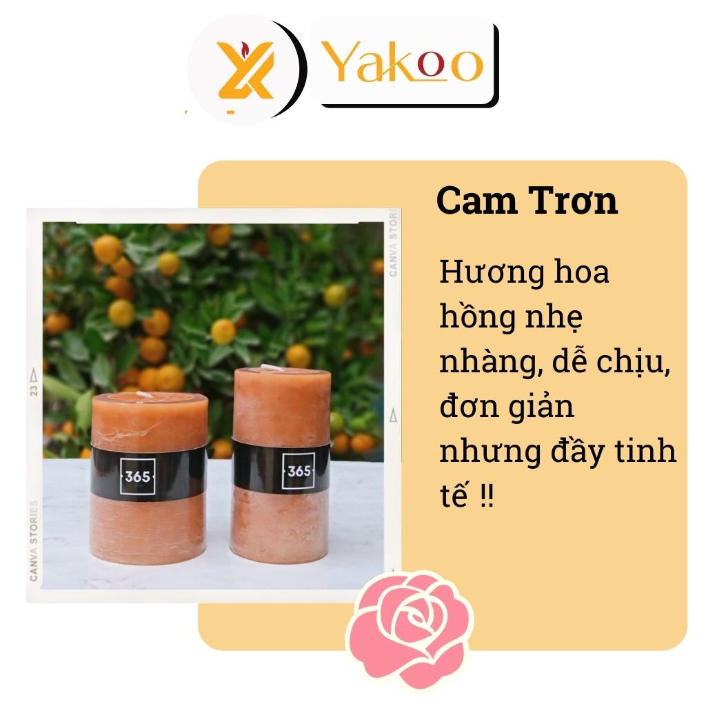 Nến thơm phòng Yakoo Candle thư giãn Nến trụ tròn 4 size hương vỏ quế cay nồng, không khói, an toàn, khử mùi phòng
