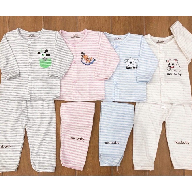 Bộ Noubaby cotton giấy màu dài tay loại đẹp