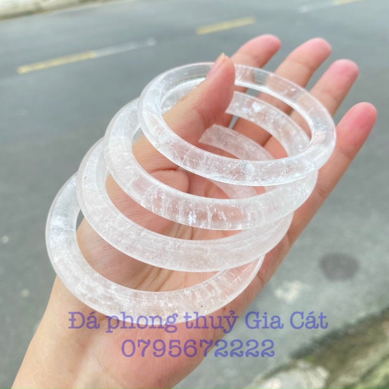 Vòng bản liền thach anh trắng vip 5a kiểm định đẹp cam kết y hình siêu đẹp