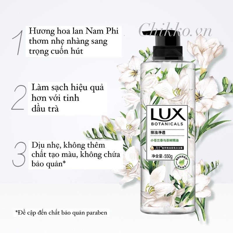 Sữa tắm Lux Botanicals nội địa Trung sữa tắm lưu hương Lux sữa tắm nước hoa làm sáng mịn da