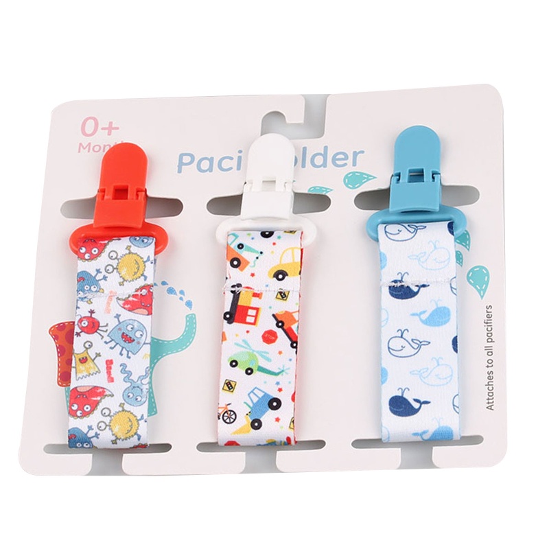 Set 3 Dây Đeo Núm Vú Giả In Họa Tiết Hoạt Hình DIY Cho Bé Sơ Sinh
