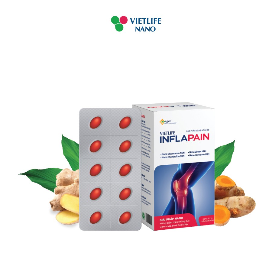 Vietlife Inflapain 30 viên Bộ 5 hộp – Đột phá nano dược liệu hỗ trợ đẩy lùi Viêm - Đau Khớp mạn tính.