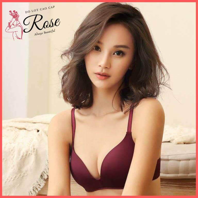 Áo Lót Nữ Áo Ngực Su Nhật Không Gọng Đệm Mỏng CHỐNG HẰN MỠ LƯNG - Rose 003