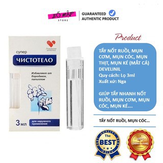 Gel tẩy nốt ruồi, mụn cóc, mụn thịt, tàn nhang, sẹo lồi Develinil Nga (3ml/lọ) an toàn và hiệu quả - Soleil Home