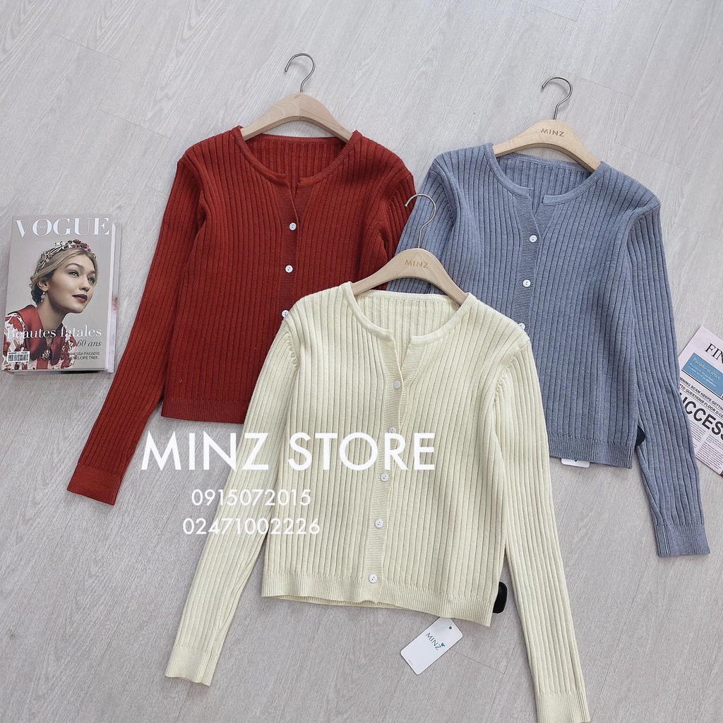 Cardigan gân sọc 5 khuy #0029 (7 màu)