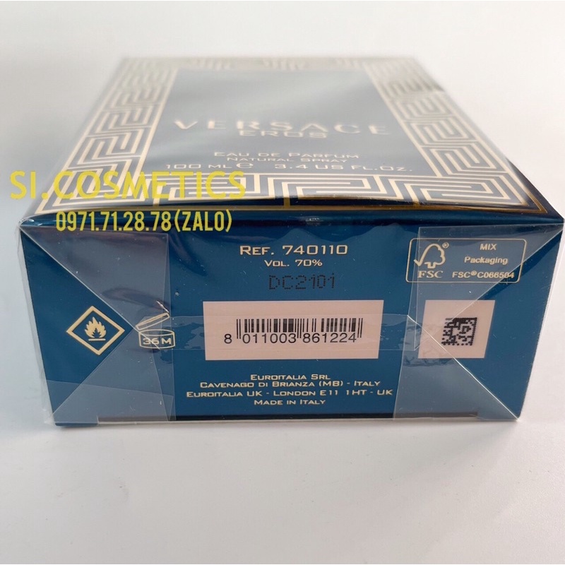 Nước Hoa Nam Versace Eros Eau De Parfum 100ml