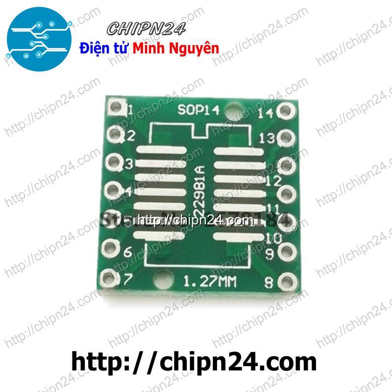 [2 CÁI] Đế chuyển SOP14 SSOP14 TSSOP14 sang DIP14 (PCB chuyển, Mạch chuyển)