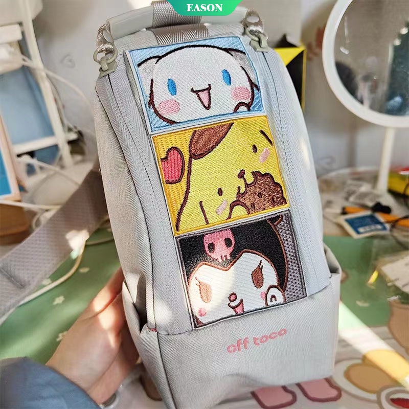Sticker Vải Thêu Họa Tiết Hoạt Hình My Melody Hello Kitty Dán Trang Trí Balo Đi Học