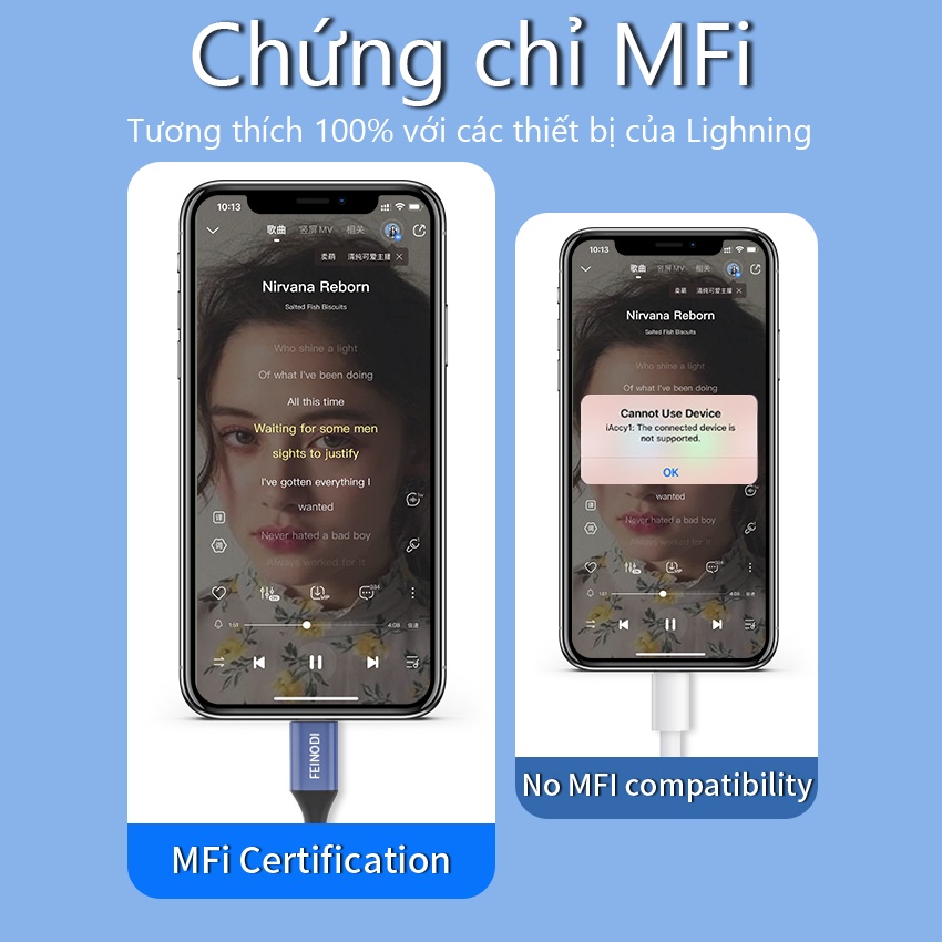 Anytrox jack chuyển đổi có mic sạc nhanh sạc thành chân tai nghe 3.5mm chính hãng MFI Chứng nhận