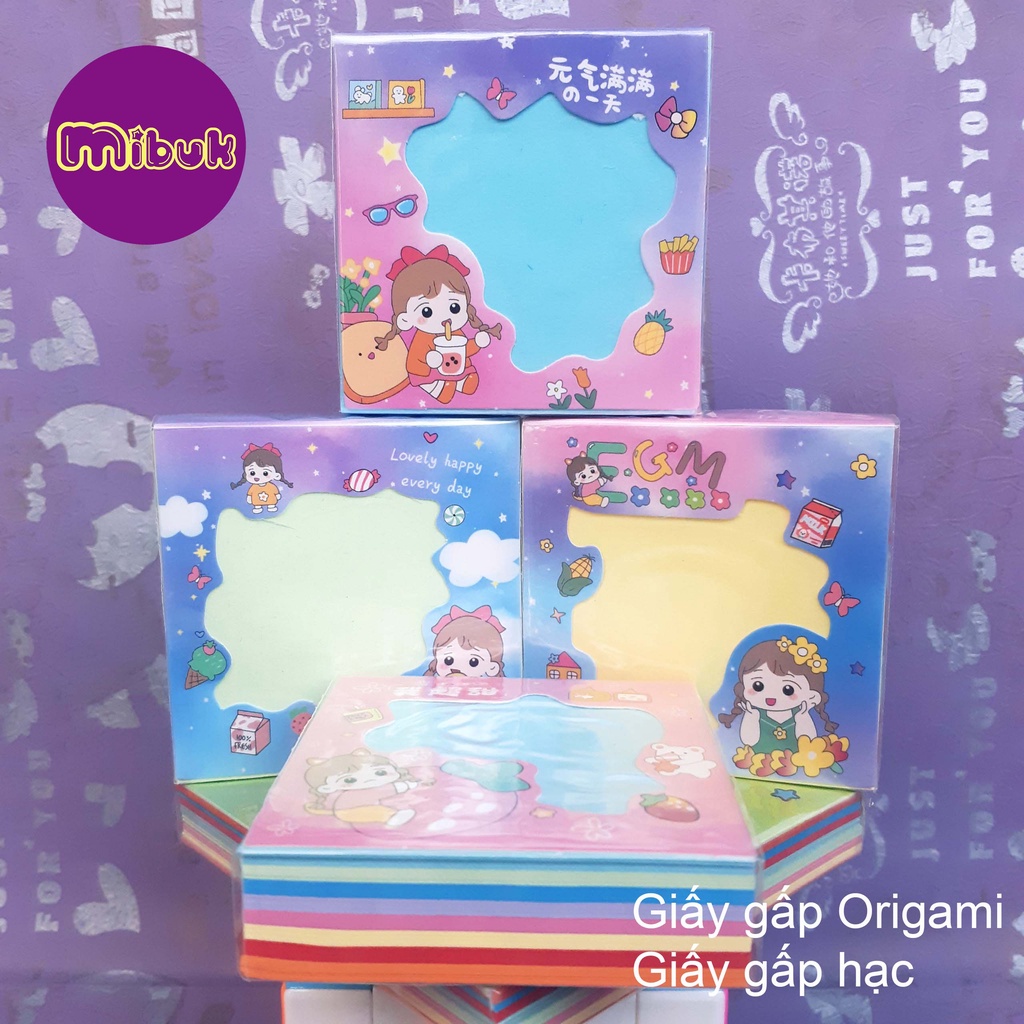 Giấy gấp hạc 6.5cm 176 tờ 8 màu