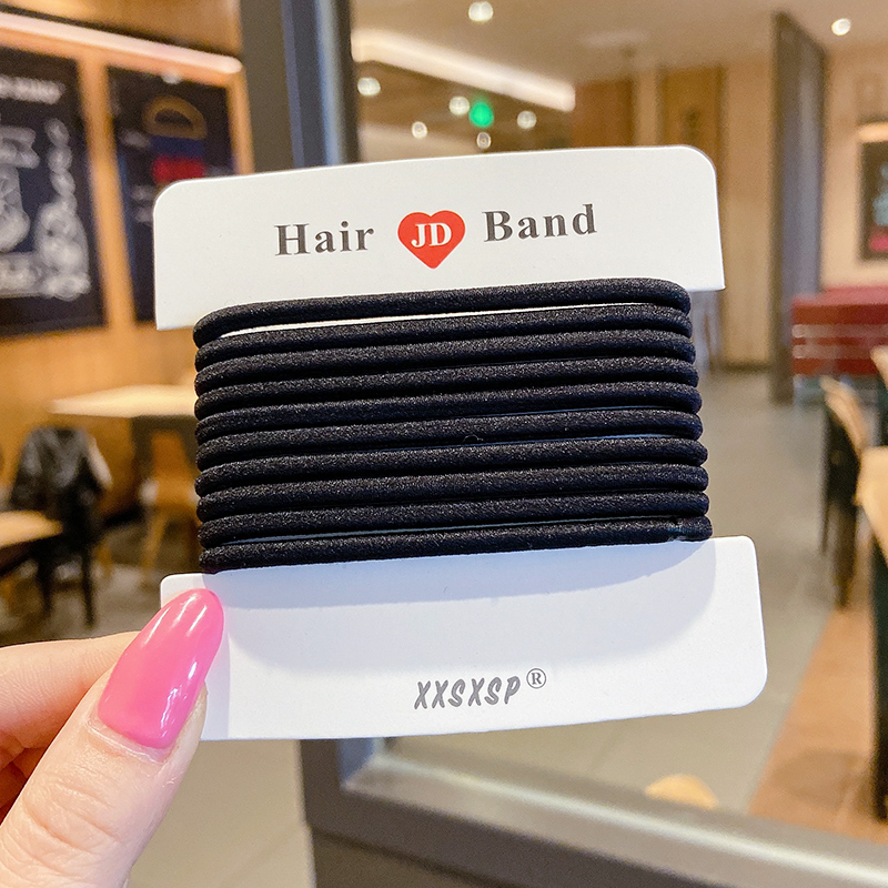 Dây Buộc Tóc Co Giãn Màu Trơn Đơn Giản Phong Cách Hàn Quốc Cho Nữ