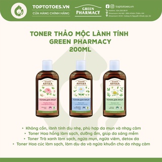 Toner Green Pharmacy hoa cúc/ hoa hồng/ trà xanh thảo mộc, không cồn, lành tính dịu nhẹ 200ml