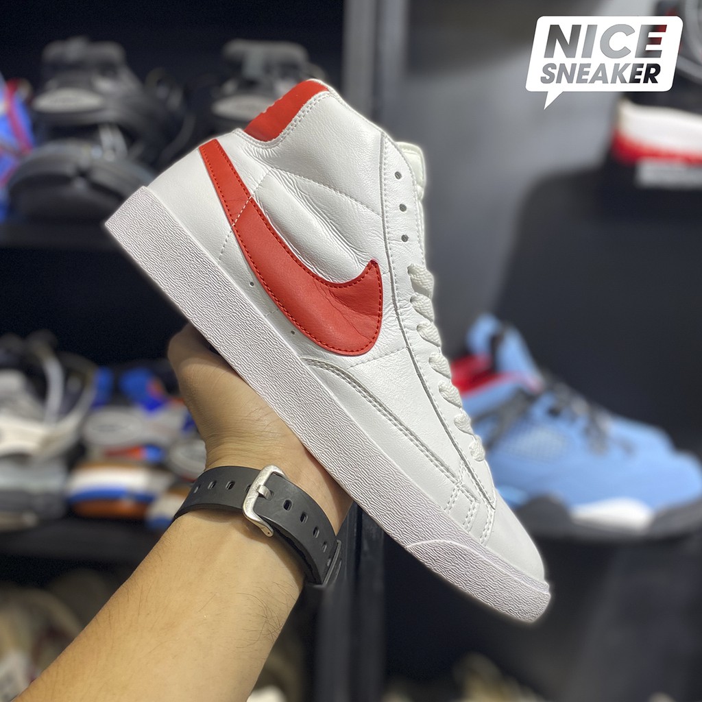 Giày sneaker | Blazer Mid 77 vintage Suede white/ red | Bản 1:1.