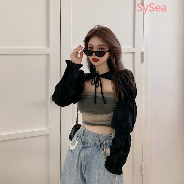 Set 2 Món Áo Sơ Mi Phối Khăn Choàng Thời Trang Cho Nữ