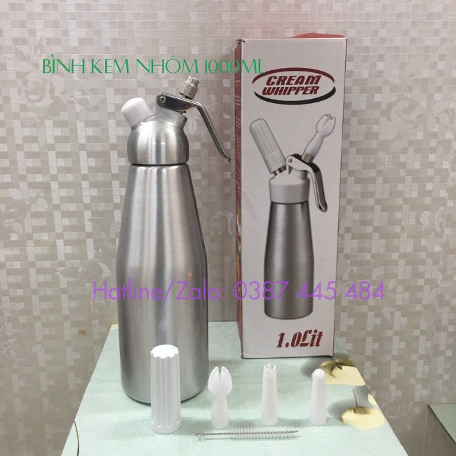 Bình xịt kem Mosa 3 vòi inox 500ml - 1000ml hướng dẫn làm kem chuẩn