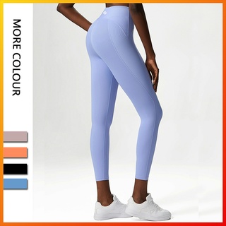 Lululemon quần legging thể thao cạp cao thêu họa tiết cho nữ c136