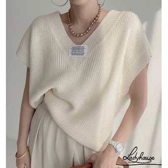 Ld-áo Dệt Kim Sát Nách Dệt Kim Cổ Chữ V Thêu Họa Tiết Chữ Cho Nữ Màu Hồng / Xám / Đen / Be