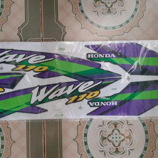 Bộ tem xe WAVE thái 110 màu xanh tím