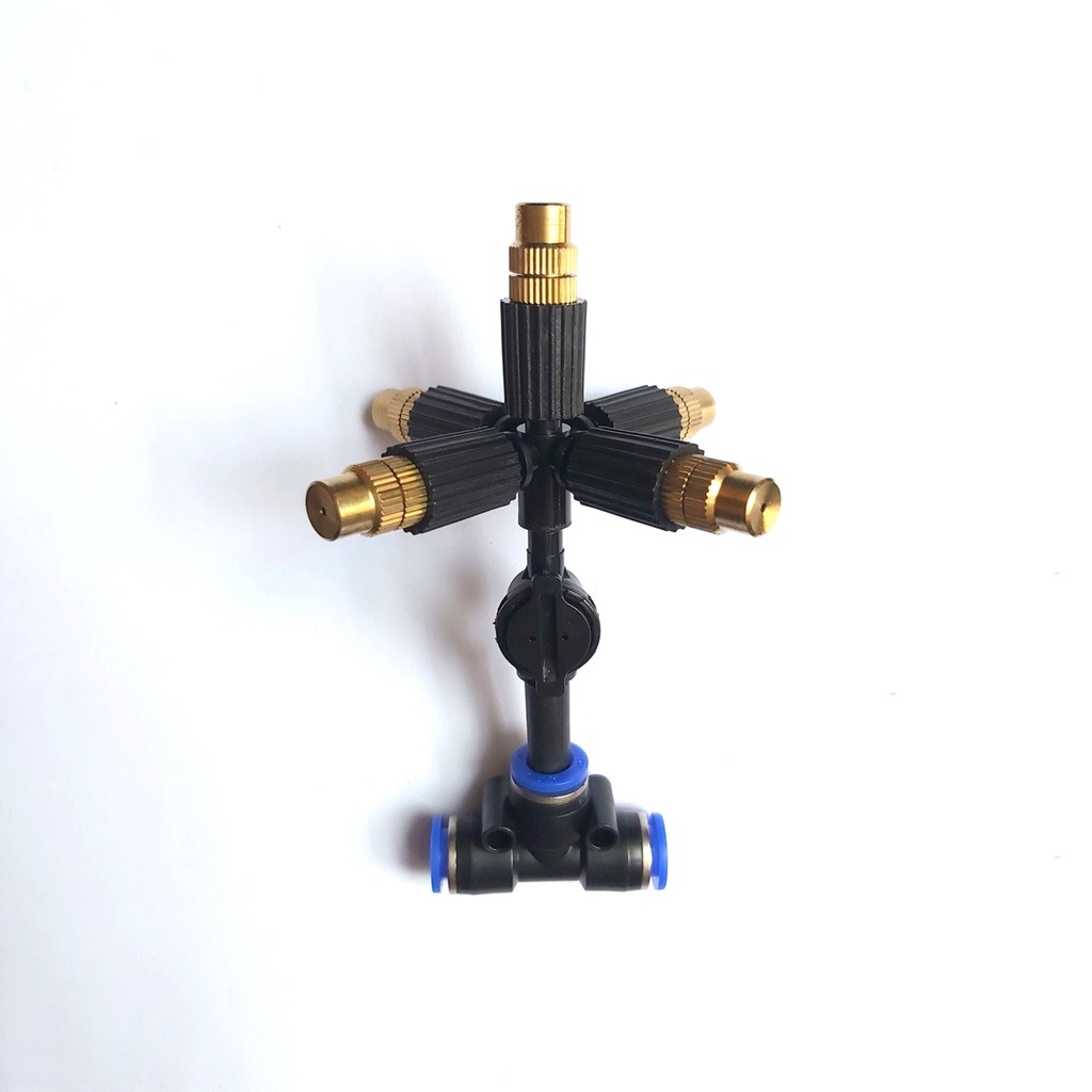Béc tưới phun sương 5 hướng đầu đồng , đầu nối 6mm, 8mm, 21mm...