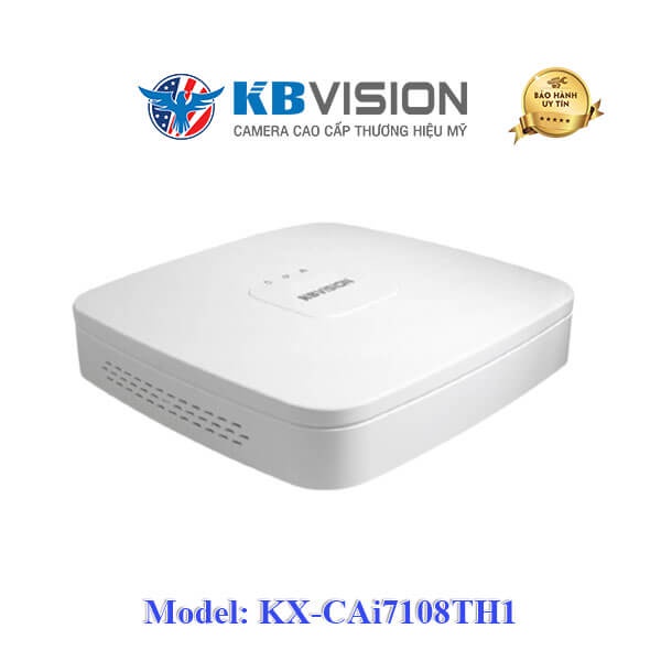 Đầu Ghi Kbvision 8 Kênh KX-CAi7108TH1 Tích Hợp Công Nghệ Ai- chuẫn 4 trong 1 gắn được camera thế hệ cũ analog