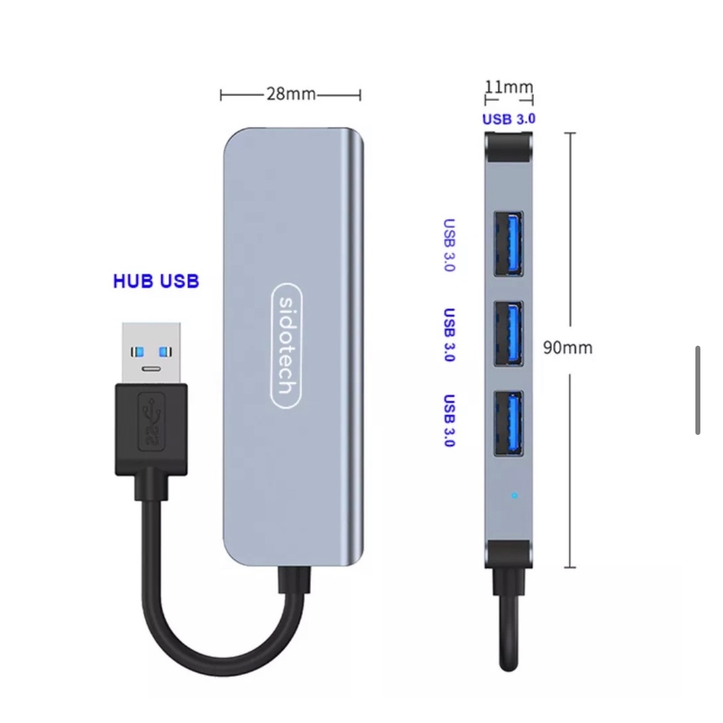 Bộ chia 4 cổng USB gồm 1 USB 3.0 và 3 USB 2.0 dùng cho máy tính, điện thoại, máy tính bảng