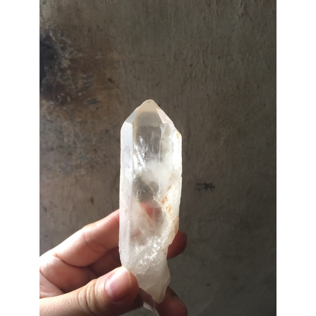 01 pc Raw Clear Quartz Stone Trụ Đá Thô Trắng