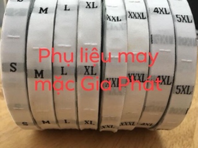 1000 NHÃN DỆT SIZE MÀU ĐEN, TRẮNG