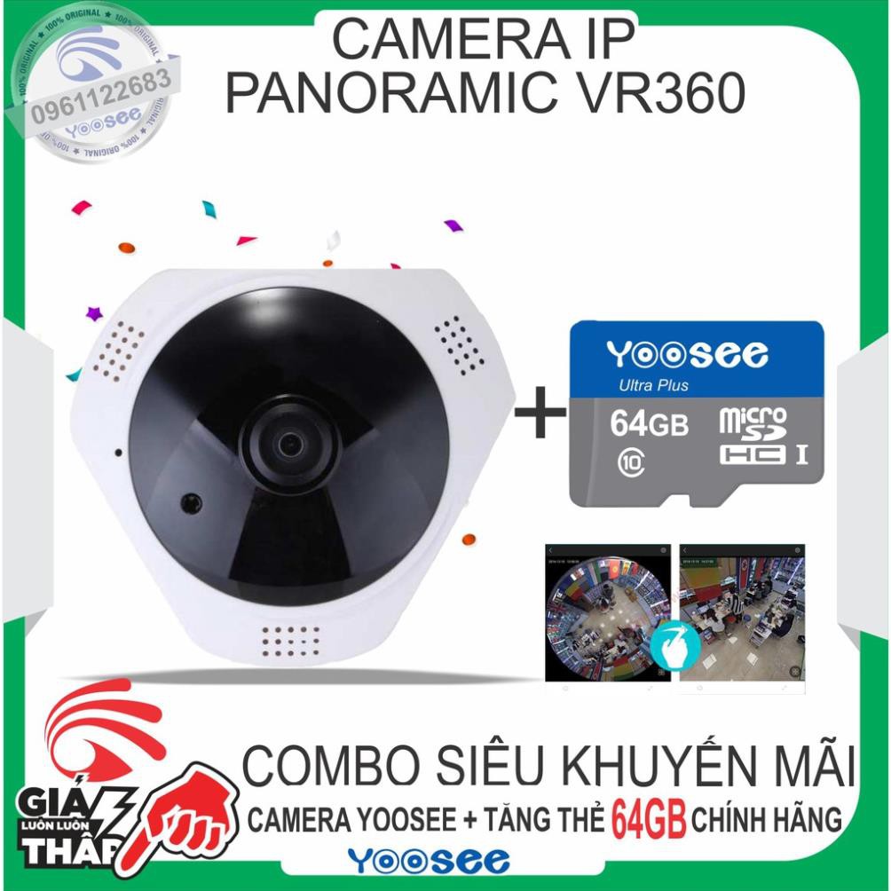 Camera IP YooSee VR360 panoramic ốp trần - Tặng kèm thẻ nhớ 64GB