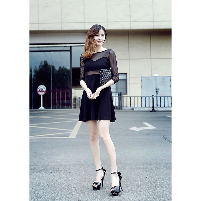 Giày cao gót, giày cưới nơ sau xinh xắn HI349 cao 12cm size từ 34 đến 39