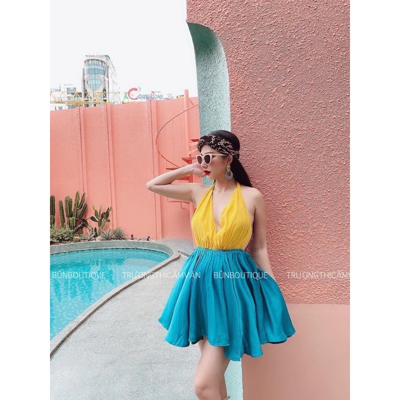 [FOLLOW GIẢM 10K] Váy Cổ Yếm Quyến Rũ Hở Lưng Dáng Ngắn | BigBuy360 - bigbuy360.vn