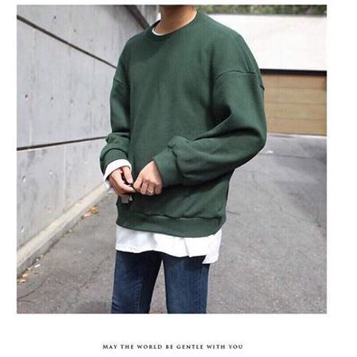 [Kèm hình thật] Sweater nỉ xanh rêu basic unisex | WebRaoVat - webraovat.net.vn