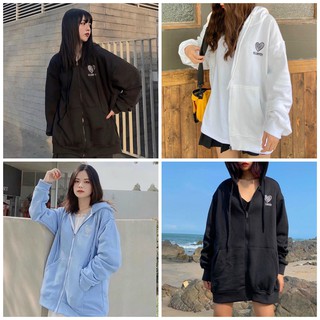 Áo khoác hoodie nỉ bông heart korean unisex_kn42